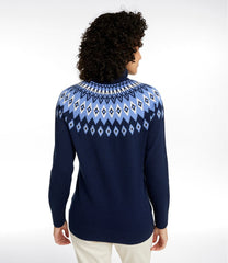 L.L.BeanWomen's Cotton/Cashmere Sweater, Turtleneck Fair Isle