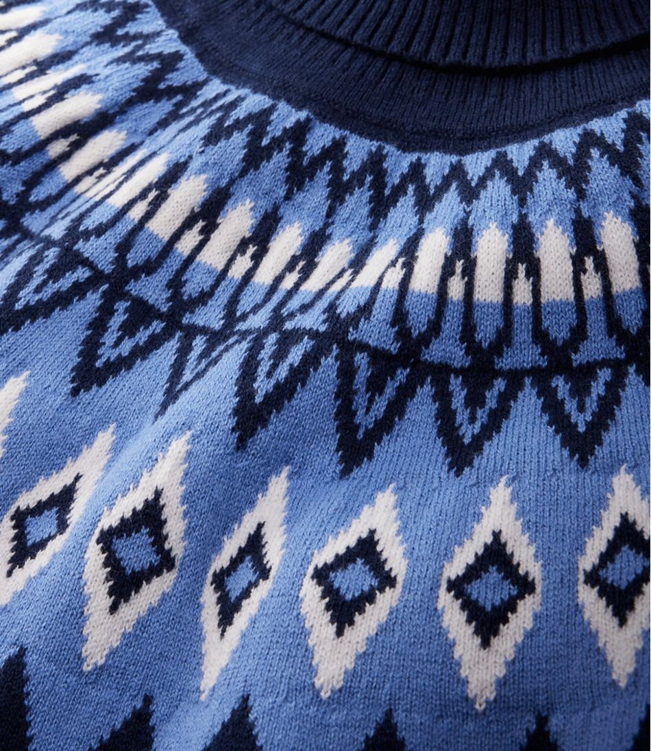 L.L.BeanWomen's Cotton/Cashmere Sweater, Turtleneck Fair Isle