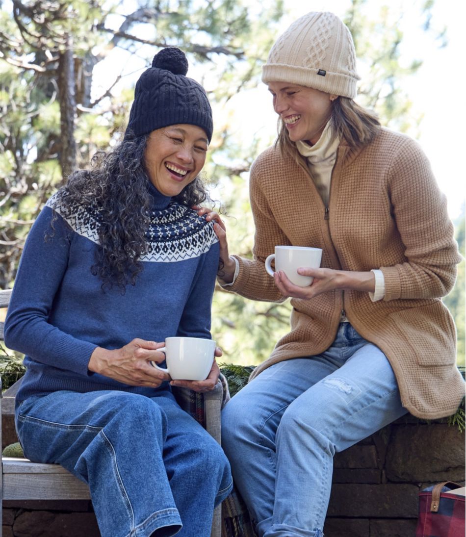 L.L.BeanWomen's Cotton/Cashmere Sweater, Turtleneck Fair Isle