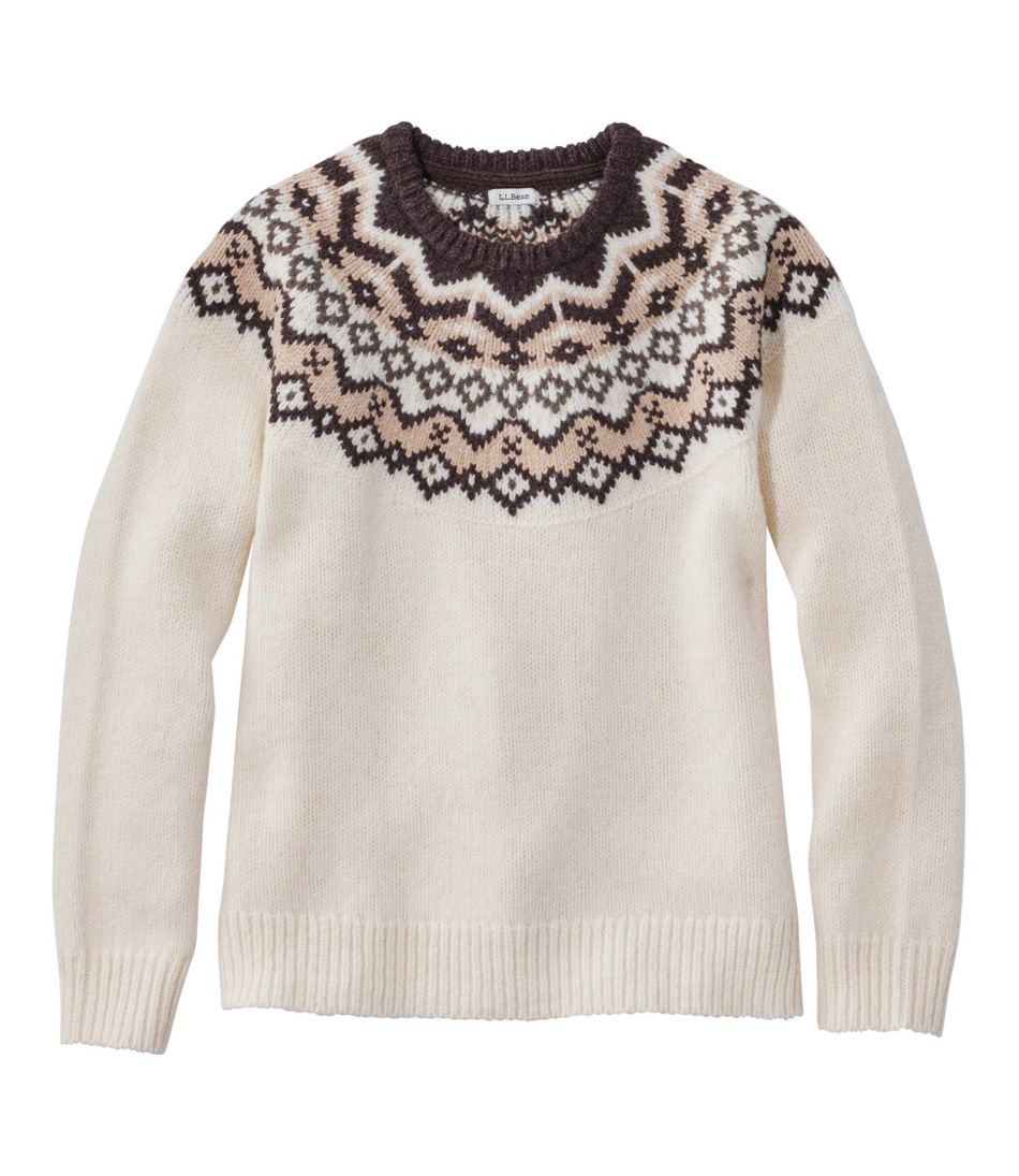L.L.BeanWomen's Bean's Classic Ragg Wool Sweater, Crewneck Fair Isle