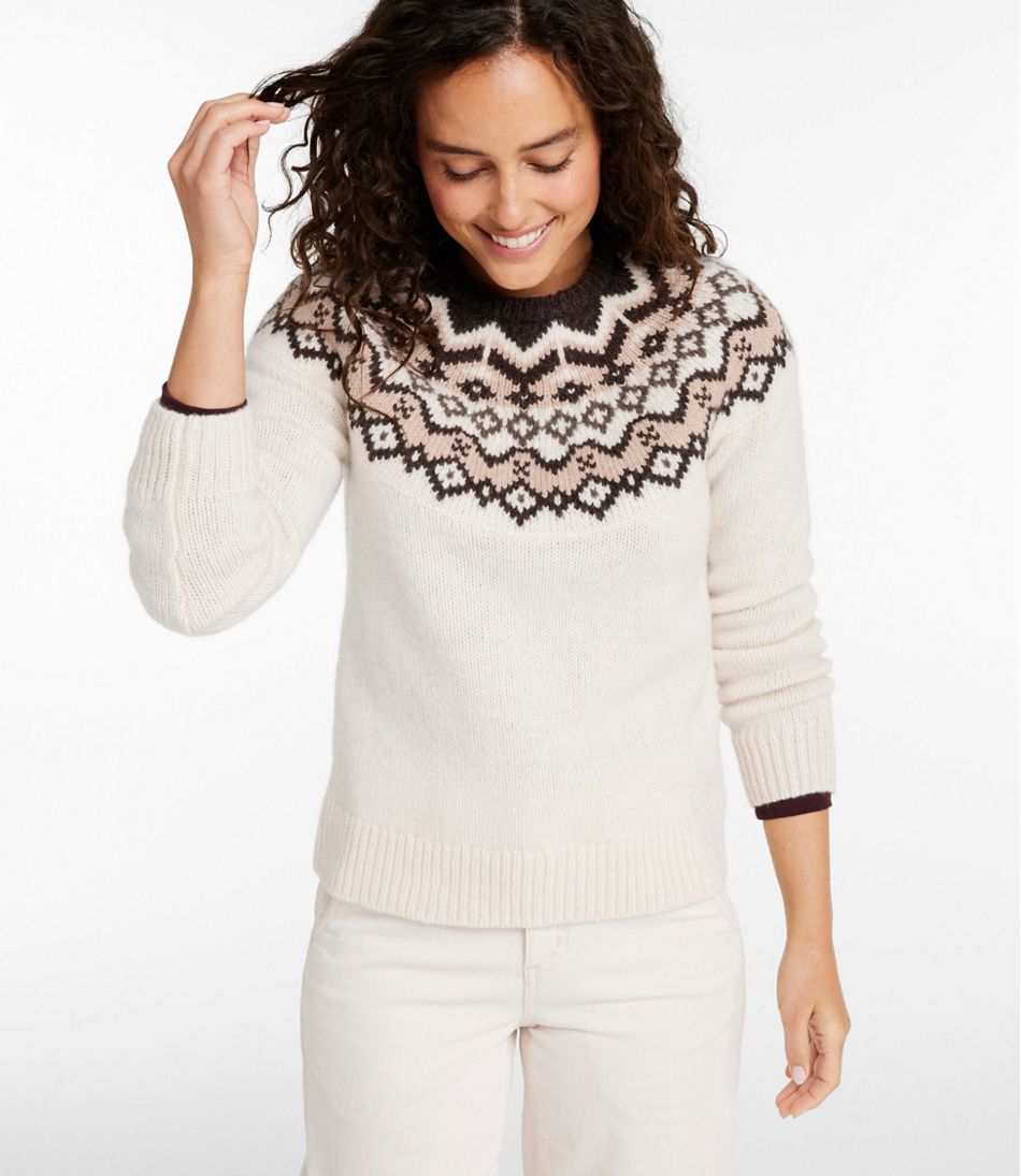 L.L.BeanWomen's Bean's Classic Ragg Wool Sweater, Crewneck Fair Isle