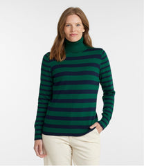 L.L.BeanWomen's Cotton/Cashmere Sweater, Turtleneck Stripe