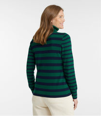 L.L.BeanWomen's Cotton/Cashmere Sweater, Turtleneck Stripe