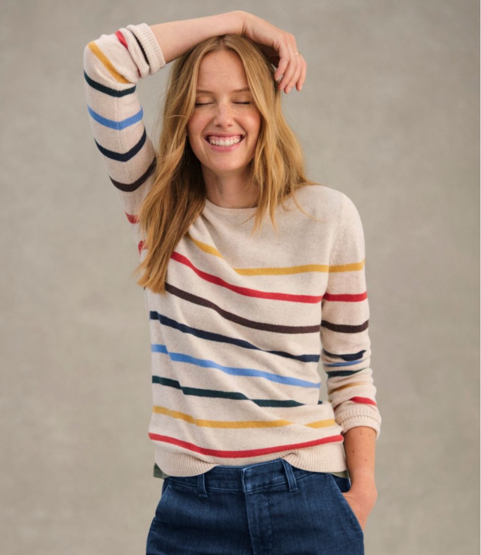 L.L.BeanWomen's Classic Cashmere Sweater, Crewneck Stripe