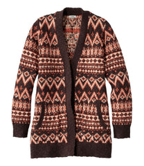 L.L.BeanWomen's Cotton Ragg Sweater, Open Cardigan Fair Isle