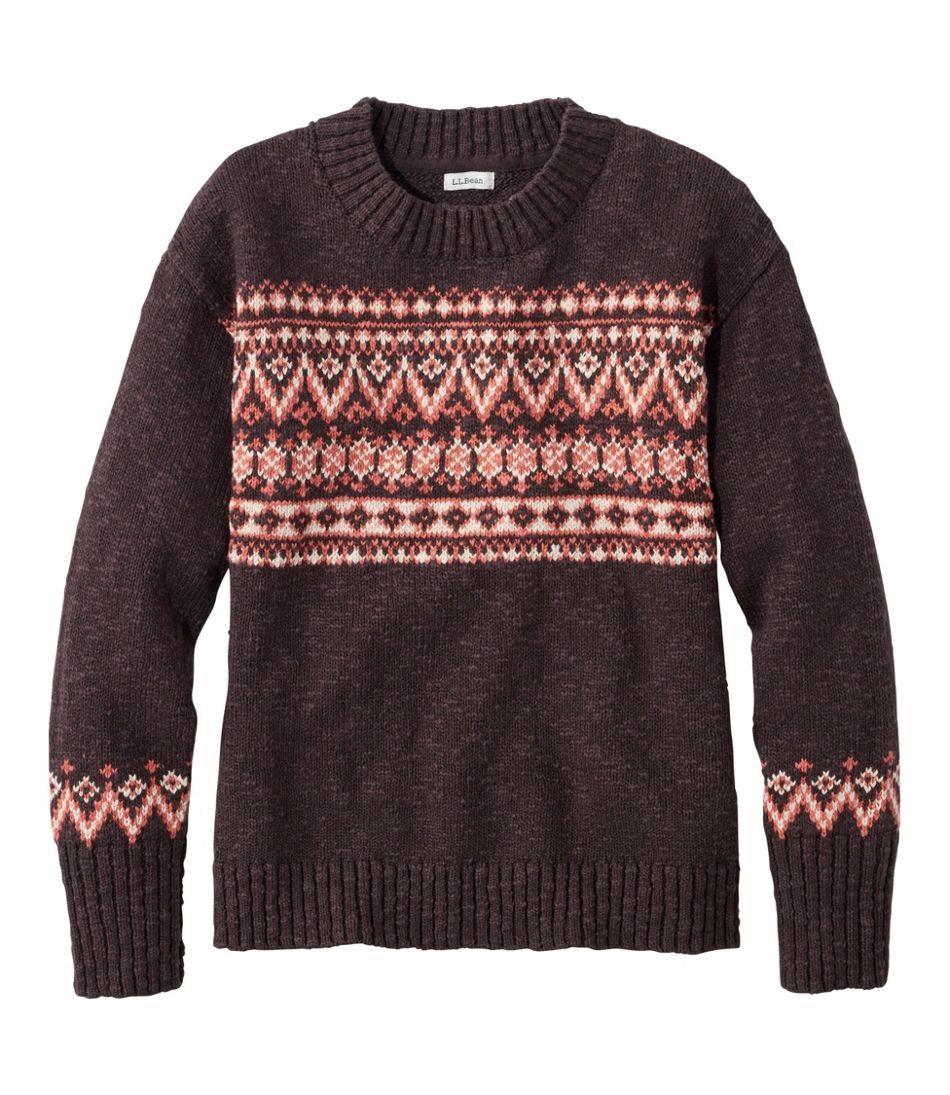 L.L.BeanWomen's Cotton Ragg Sweater, Crewneck Fair Isle