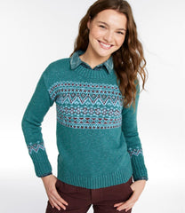 L.L.BeanWomen's Cotton Ragg Sweater, Crewneck Fair Isle