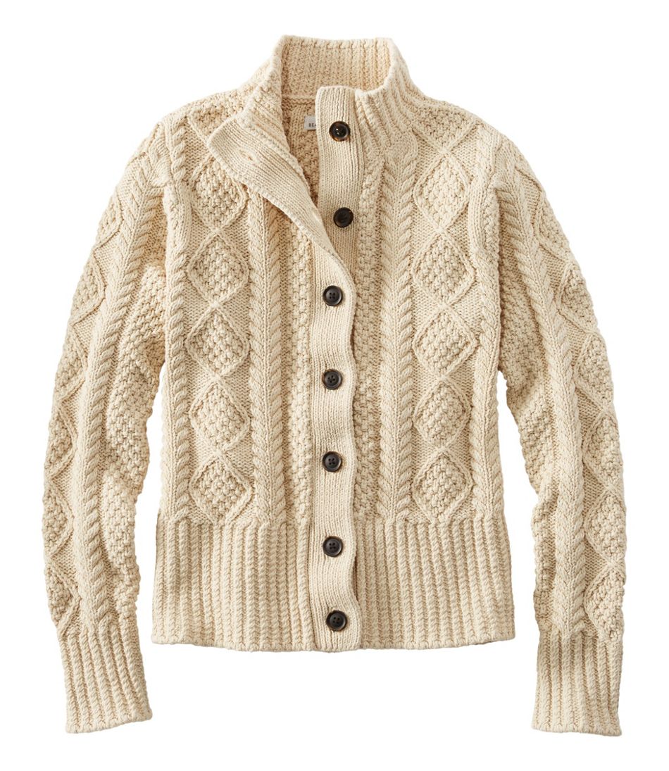 L.L.BeanWomen's Signature Cotton Fisherman Sweater, Short Cardigan