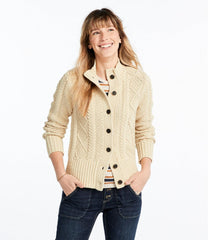 L.L.BeanWomen's Signature Cotton Fisherman Sweater, Short Cardigan