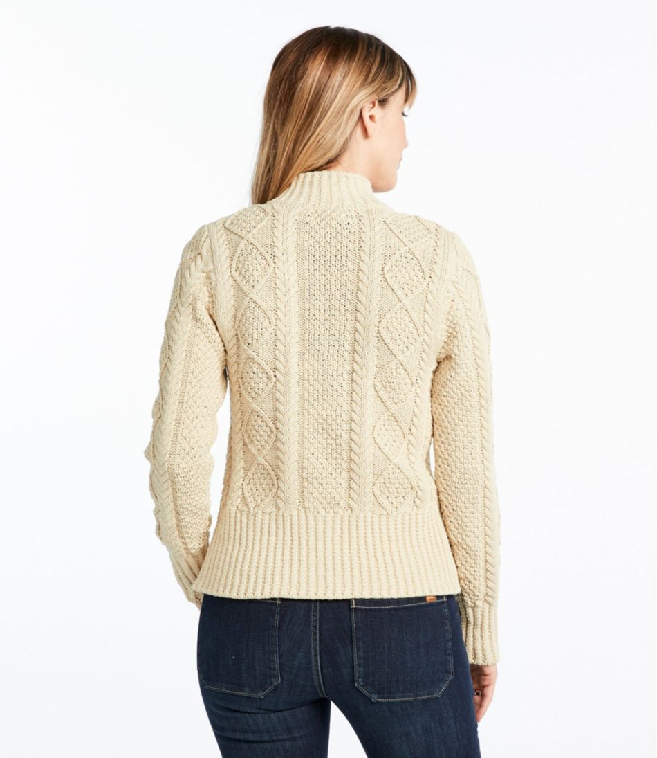 L.L.BeanWomen's Signature Cotton Fisherman Sweater, Short Cardigan