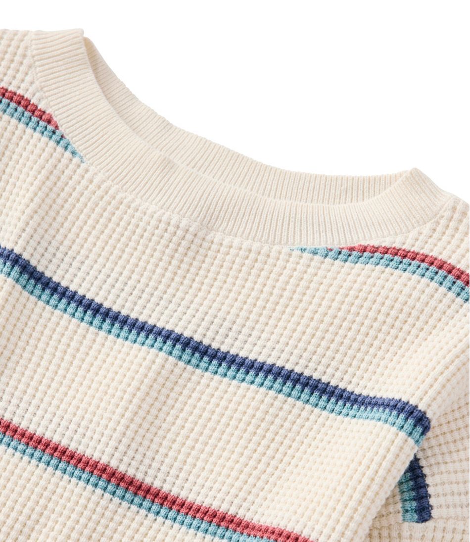 L.L.BeanWomen's Sunwashed Waffle Sweater, Pullover Stripe