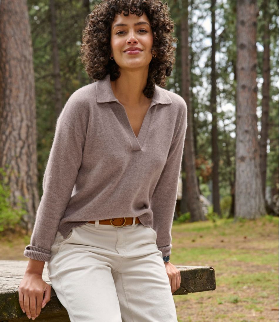 L.L.BeanWomen's Classic Cashmere Sweater, Relaxed Polo