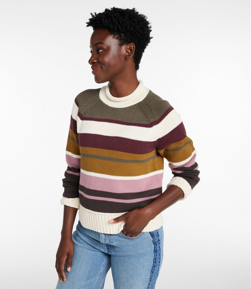 L.L.BeanWomen's Signature Original Cotton Sweater, Rollneck Stripe