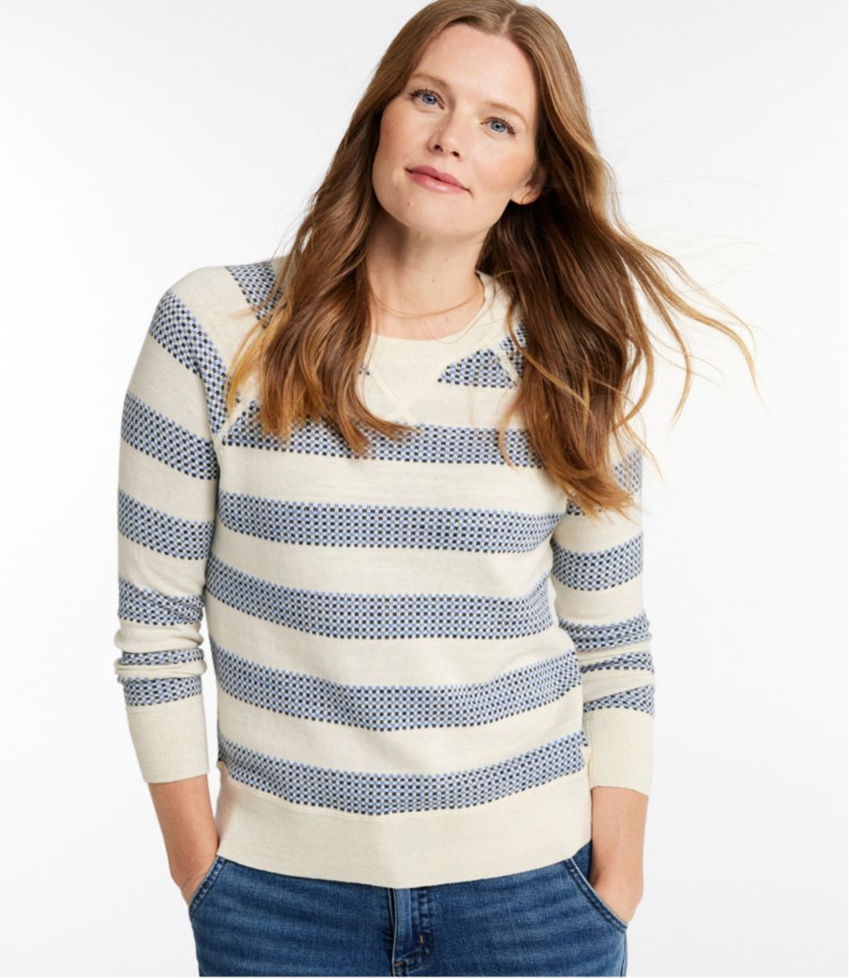 L.L.BeanWomen's Organic Cotton Slub Sweater, Crewneck Stripe