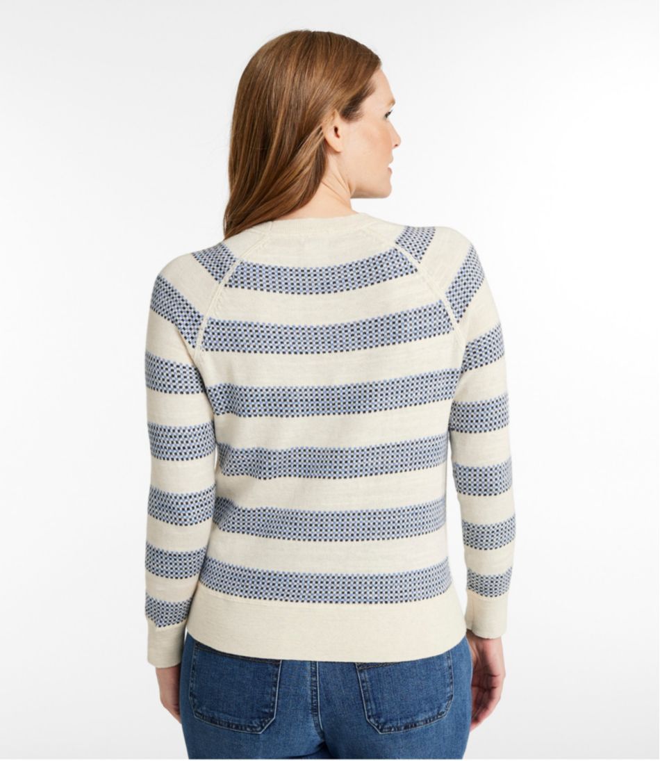 L.L.BeanWomen's Organic Cotton Slub Sweater, Crewneck Stripe