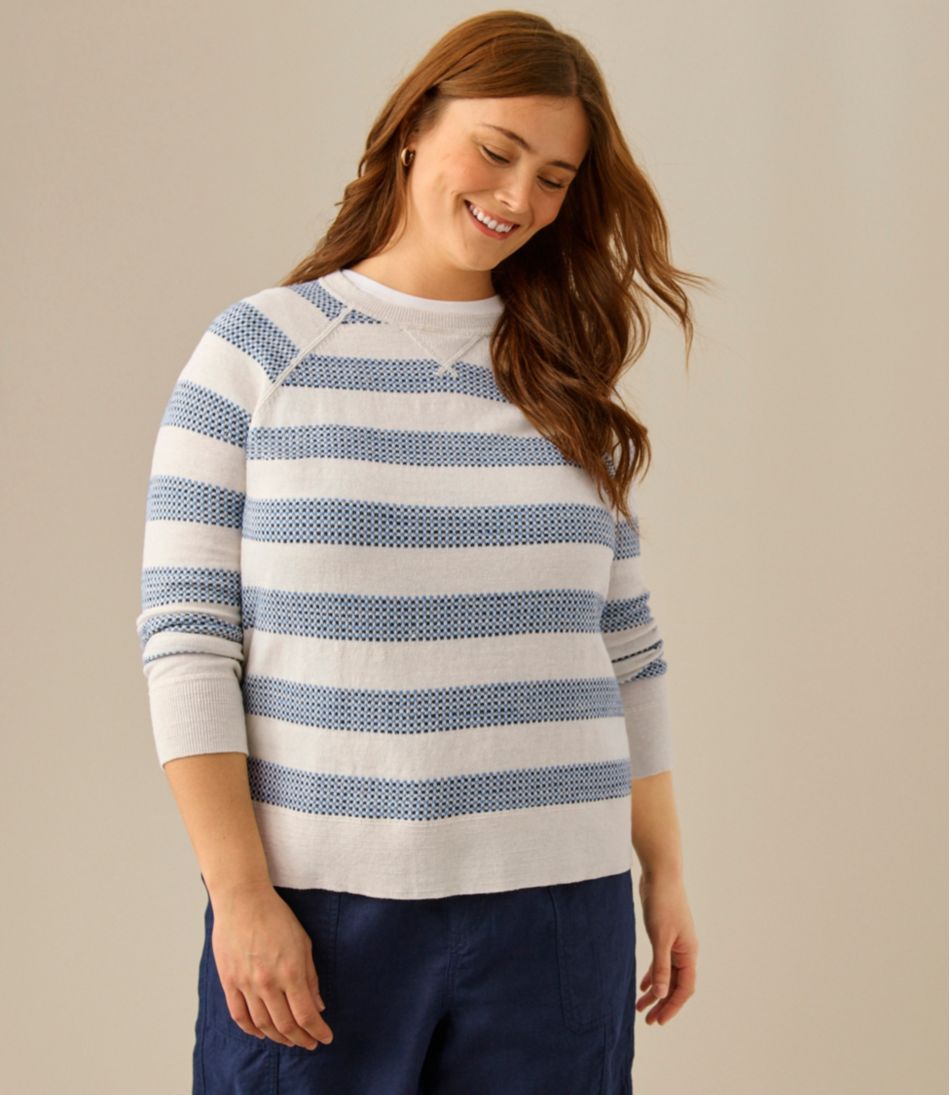 L.L.BeanWomen's Organic Cotton Slub Sweater, Crewneck Stripe