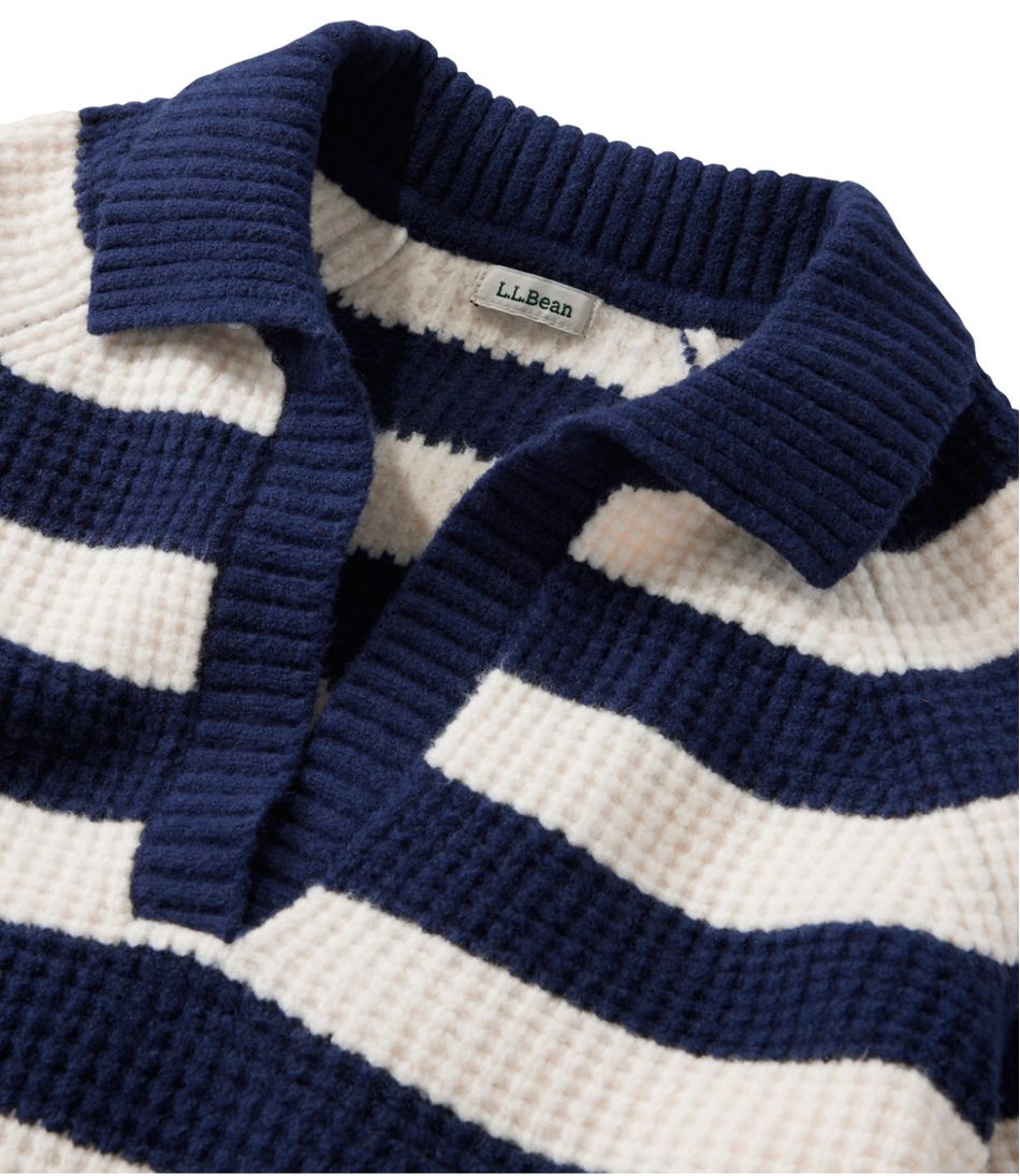 L.L.BeanWomen's SuperSoft Waffle Sweater, Polo Stripe
