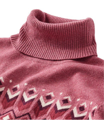 L.L.BeanWomen's Cotton/Cashmere Sweater, Turtleneck Intarsia