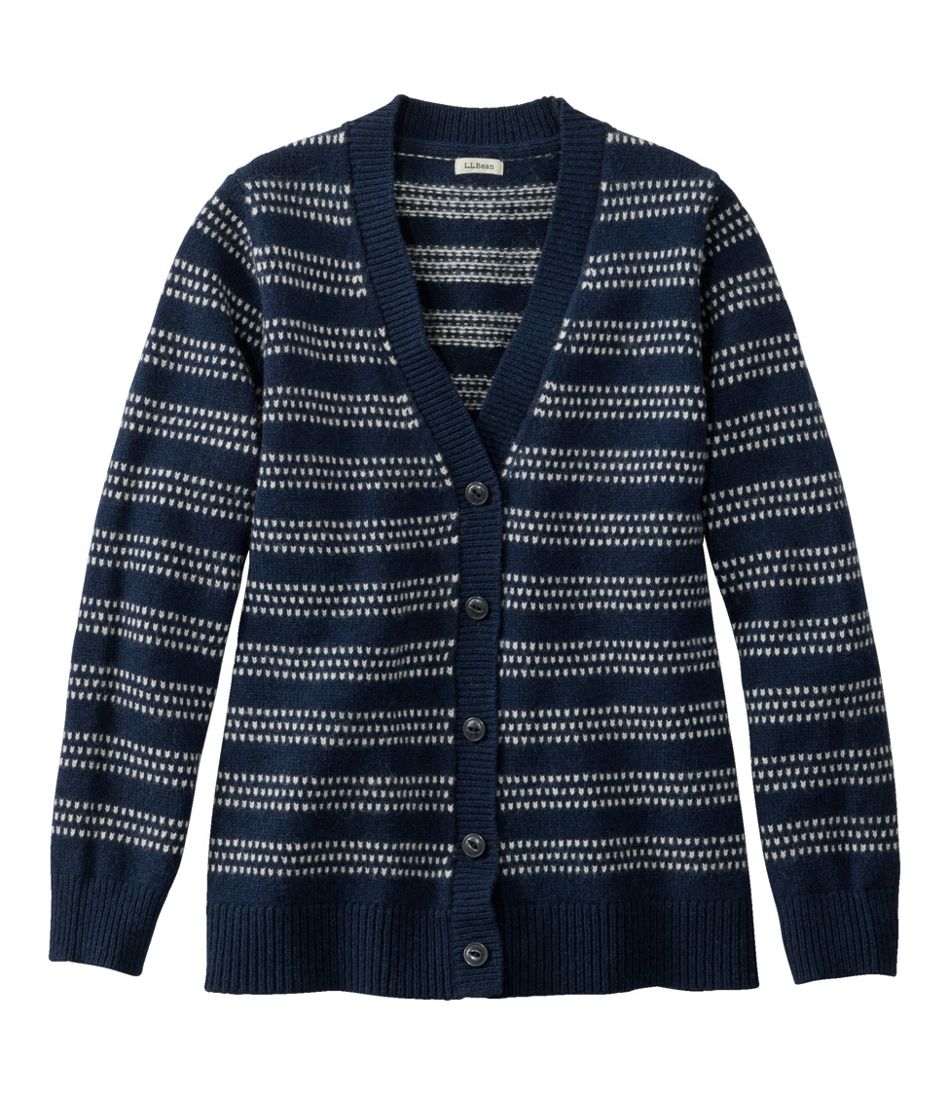 L.L.BeanWomen's Bean's Classic Ragg Wool Sweater, Button-Front Cardigan Novelty