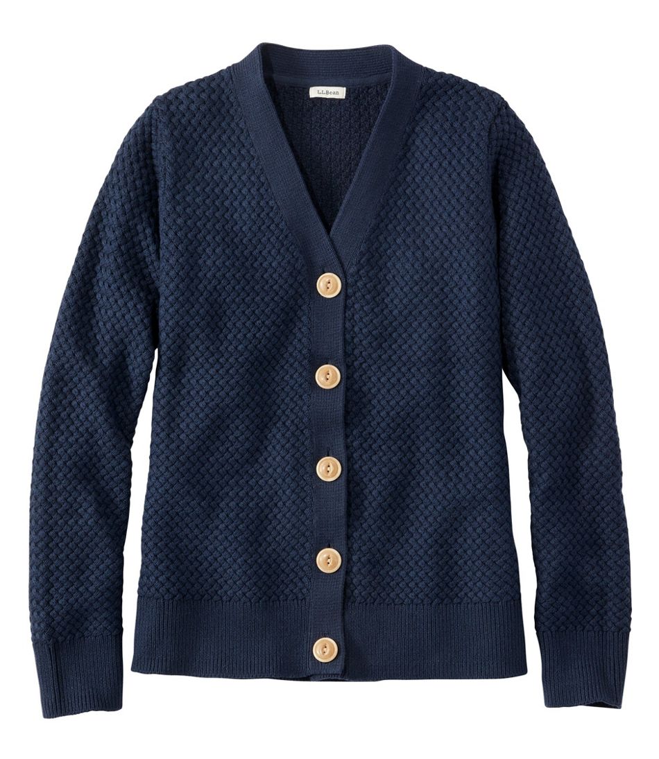 L.L.BeanWomen's Basketweave Sweater, Button-Front Cardigan