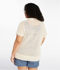L.L.BeanWomen's Organic Cotton Slub Pointelle Sweater, Polo