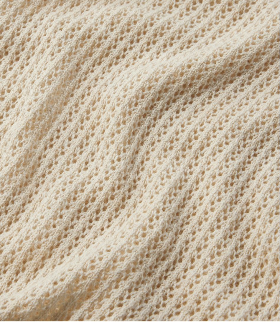 L.L.BeanWomen's Organic Cotton Slub Pointelle Sweater, Polo