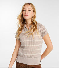 L.L.BeanWomen's Organic Cotton Slub Pointelle Sweater, Polo