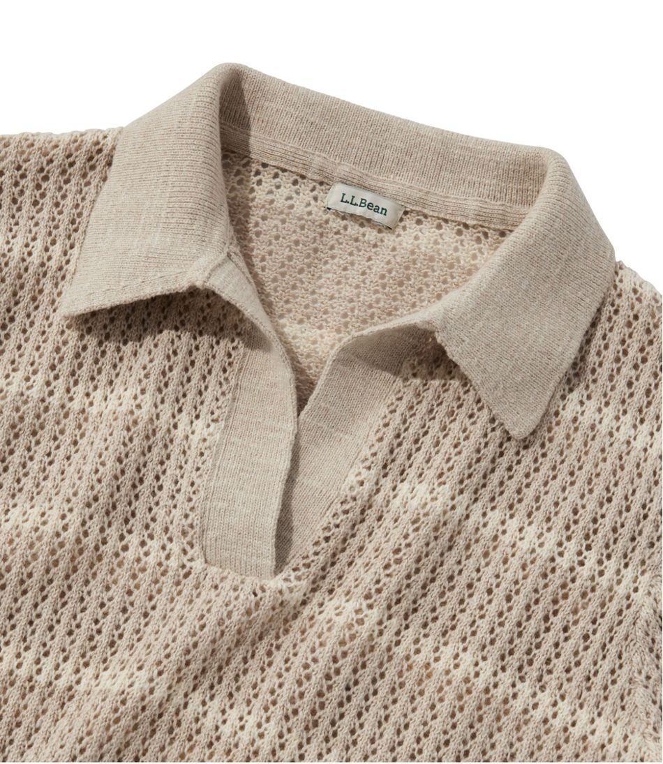 L.L.BeanWomen's Organic Cotton Slub Pointelle Sweater, Polo