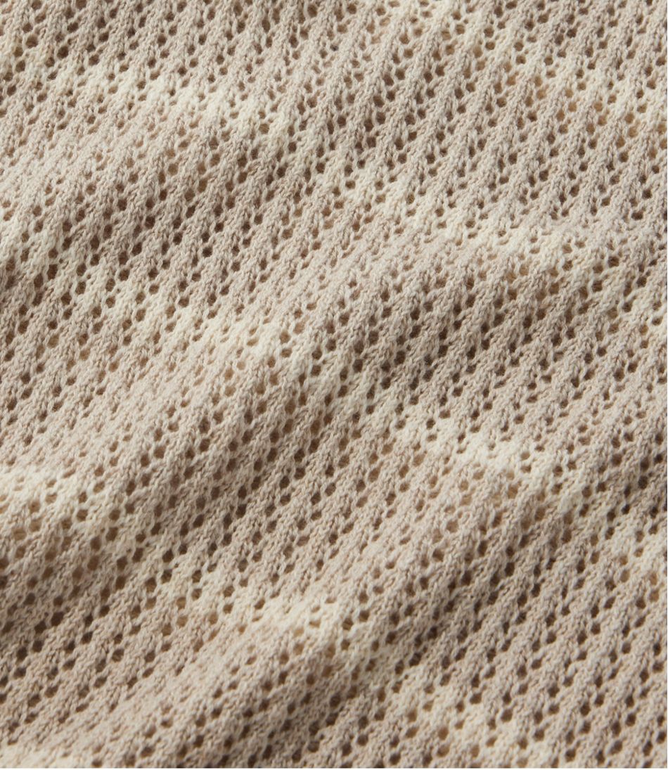 L.L.BeanWomen's Organic Cotton Slub Pointelle Sweater, Polo