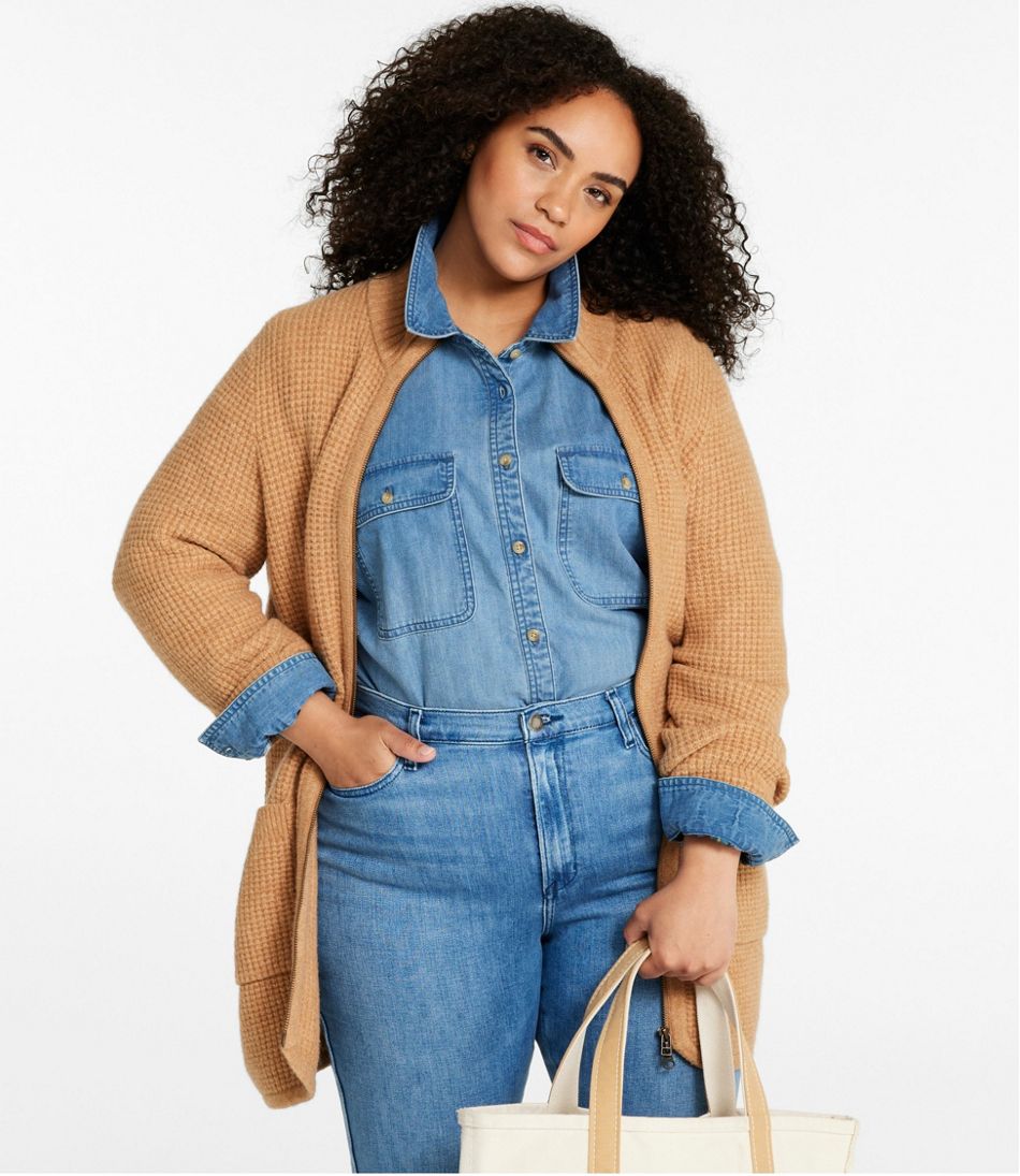 L.L.BeanWomen's SuperSoft Waffle Sweater, Coatigan