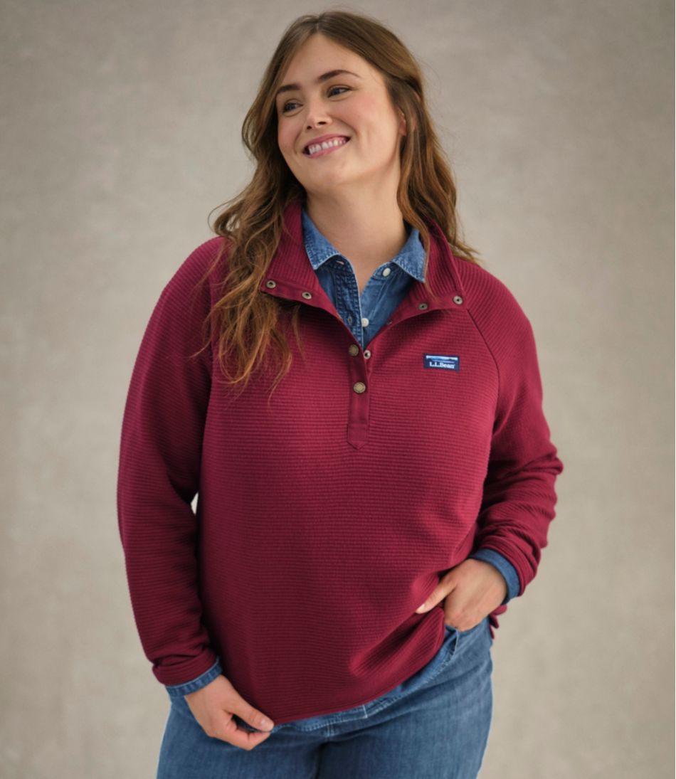 L.L.BeanWomen's Lakewashed Double-Knit Quarter-Snap
