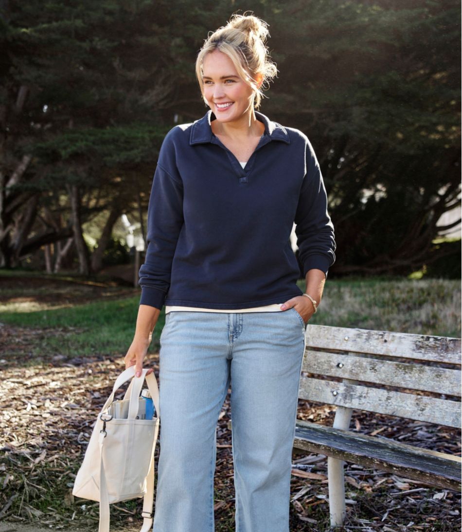 L.L.BeanWomen's Sunwashed Sweats, Splitneck Polo