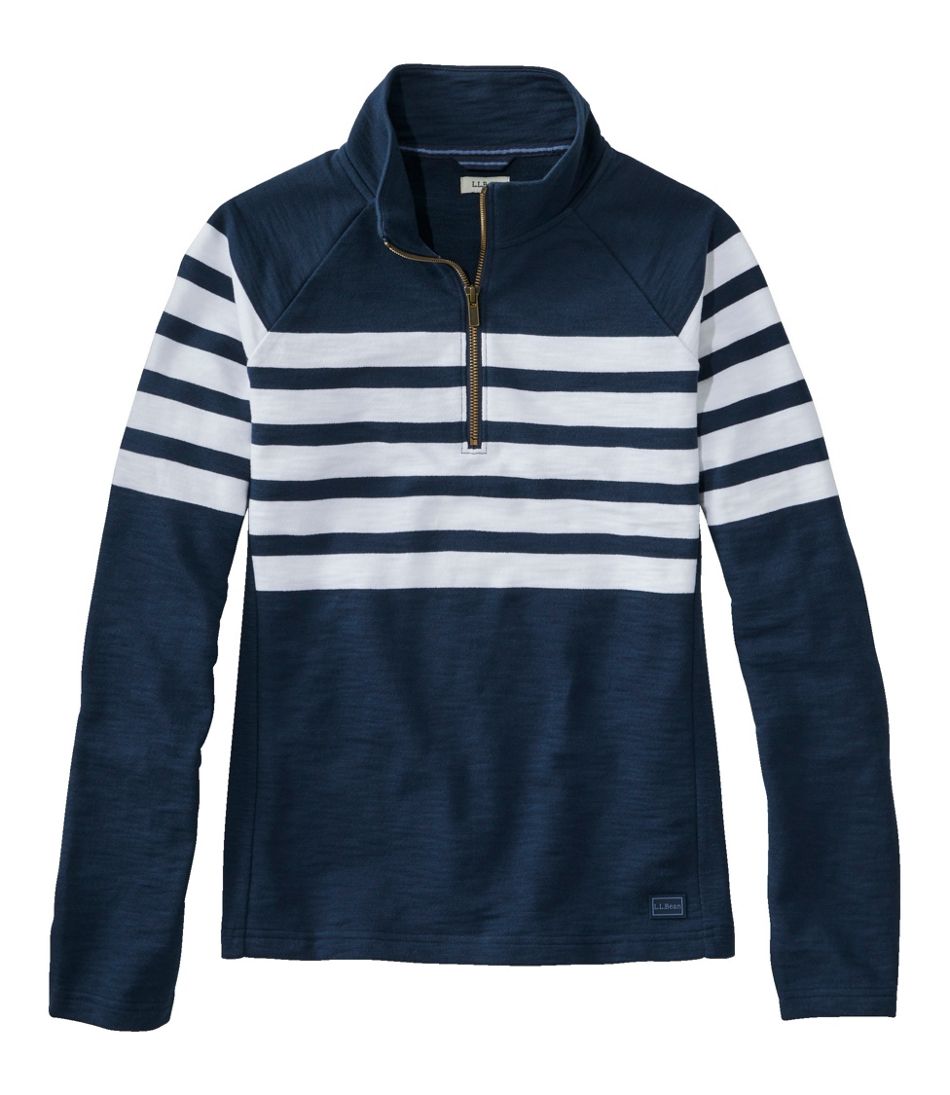 L.L.BeanWomen's Peaks Island Quarter-Zip Pullover, Stripe