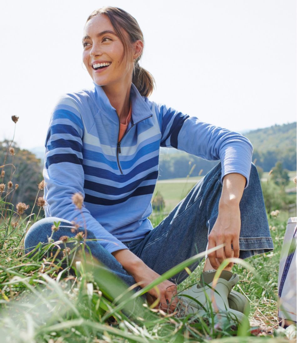L.L.BeanWomen's Peaks Island Quarter-Zip Pullover, Stripe