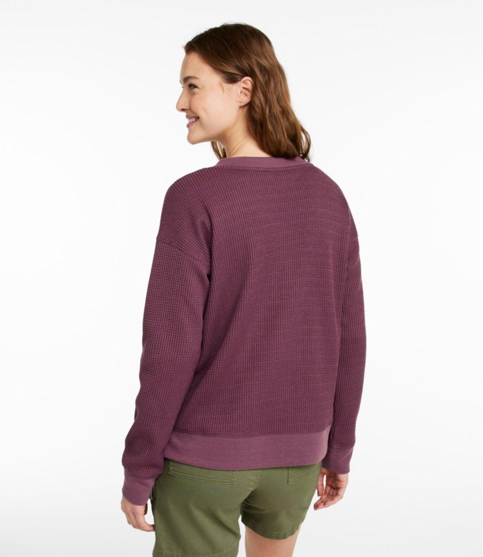 L.L.BeanWomen's Birchwood Brushed Waffle Top, V-Neck