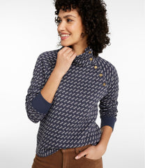 L.L.BeanWomen's Quilted Sweatshirt, Snapneck Pullover Print