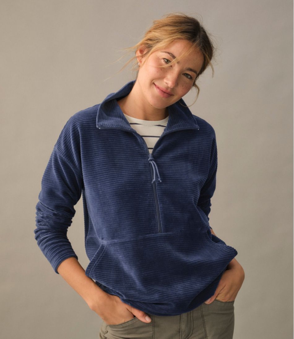L.L.BeanWomen's Soft Stretch Corduroy Pullover, Half-Zip