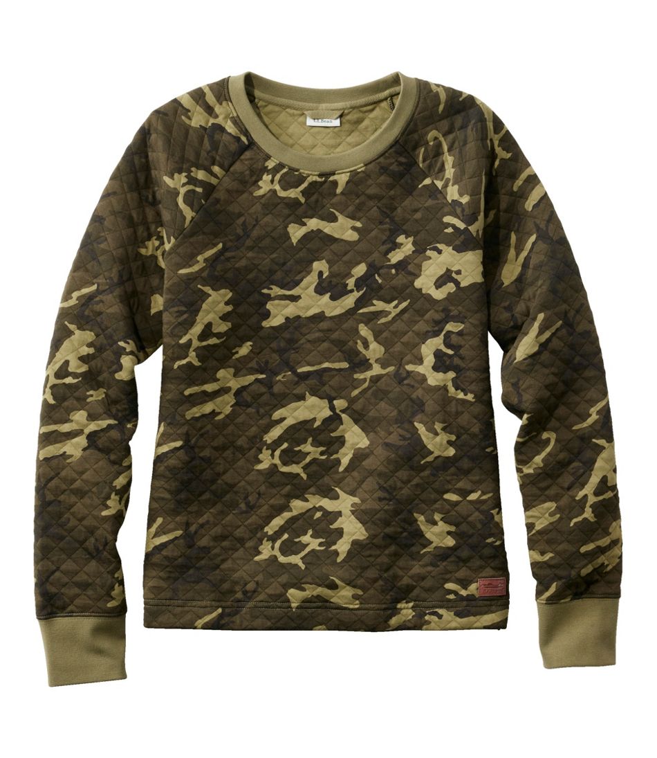L.L.BeanWomen's Quilted Sweatshirt, Crewneck Pullover Print