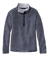 L.L.BeanWomen's Lakewashed Double-Knit Quarter-Snap, Stripe