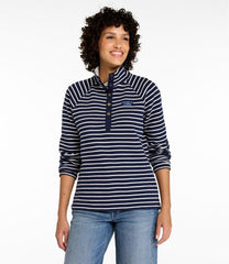 L.L.BeanWomen's Lakewashed Double-Knit Quarter-Snap, Stripe
