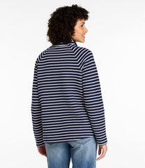 L.L.BeanWomen's Lakewashed Double-Knit Quarter-Snap, Stripe