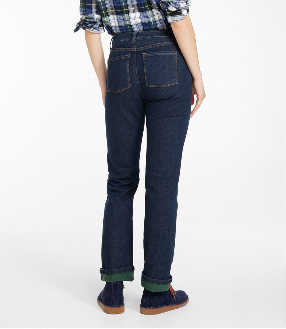 L.L.BeanWomen's True Shape Jeans, High-Rise Straight-Leg Fleece-Lined