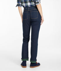 L.L.BeanWomen's True Shape Jeans, High-Rise Straight-Leg Fleece-Lined