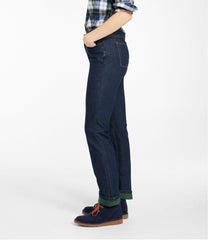 L.L.BeanWomen's True Shape Jeans, High-Rise Straight-Leg Fleece-Lined