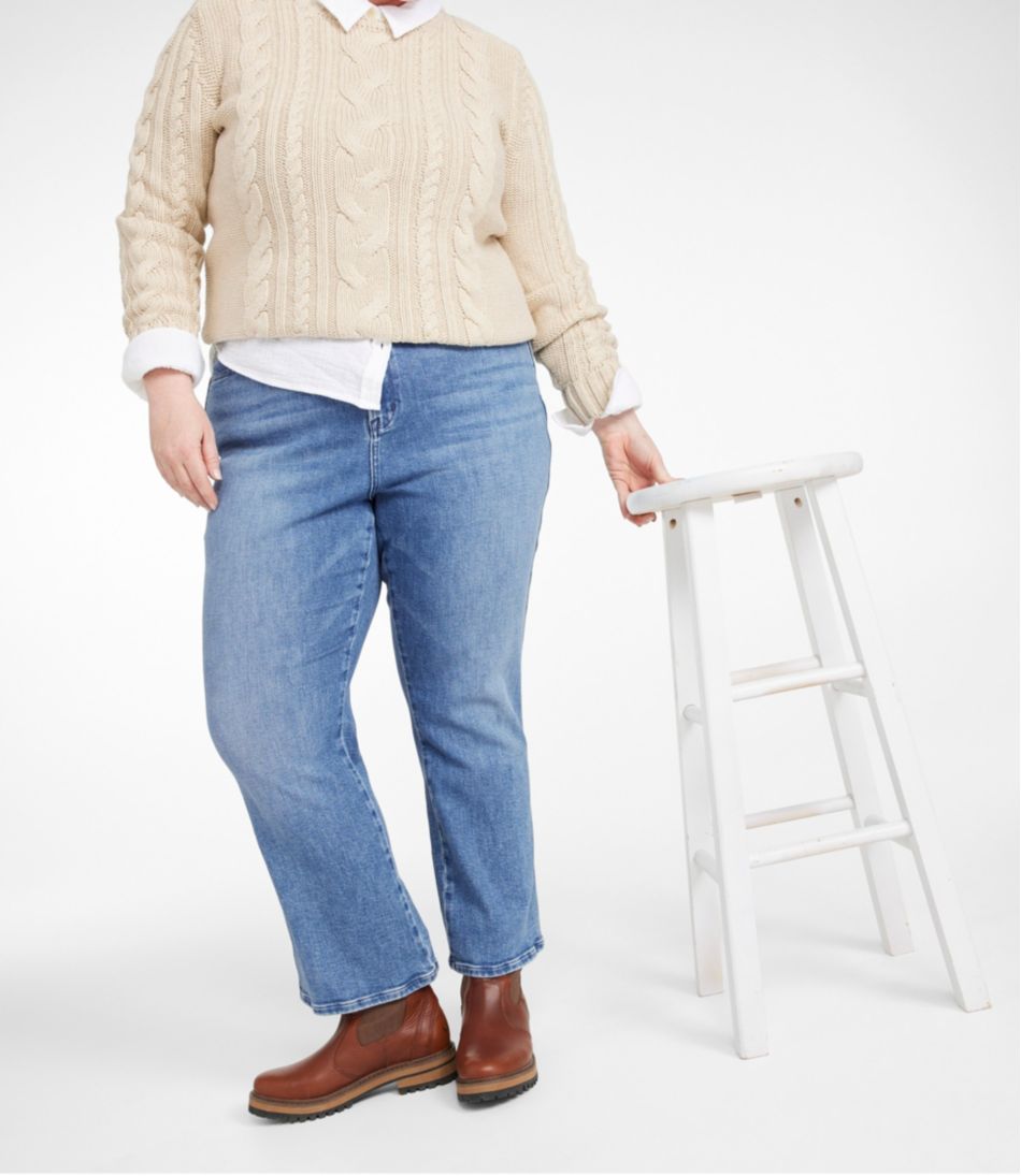 L.L.BeanWomen's Everyday Stretch Jeans, High-Rise Mini Bootcut Ankle