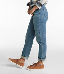 L.L.BeanWomen's Signature Organic Denim Boyfriend Jeans, Low-Rise Straight-Leg