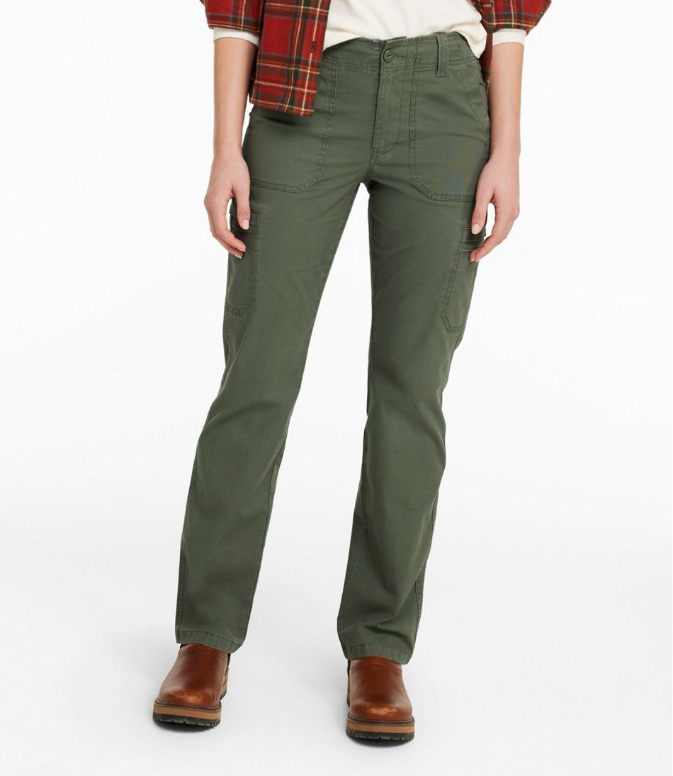 L.L.BeanWomen's 207 Vintage Cotton Canvas Pants, Mid-Rise Straight-Leg Cargo