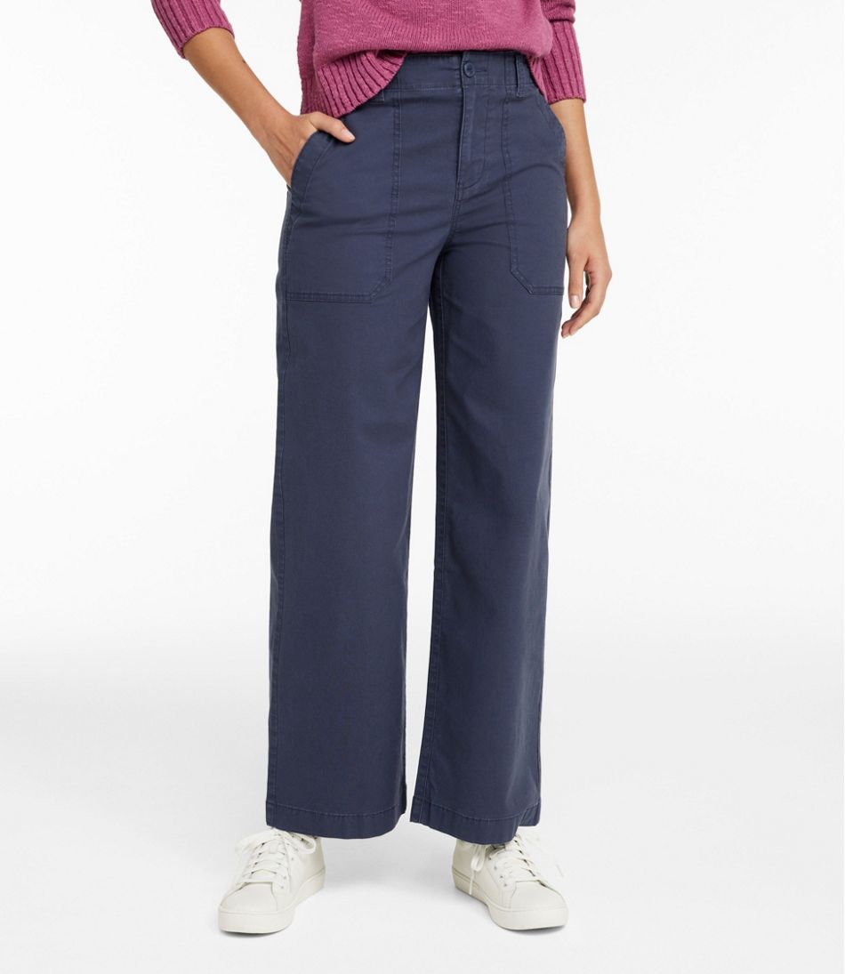 L.L.BeanWomen's 207 Vintage Cotton Canvas Pants, High-Rise Wide-Leg