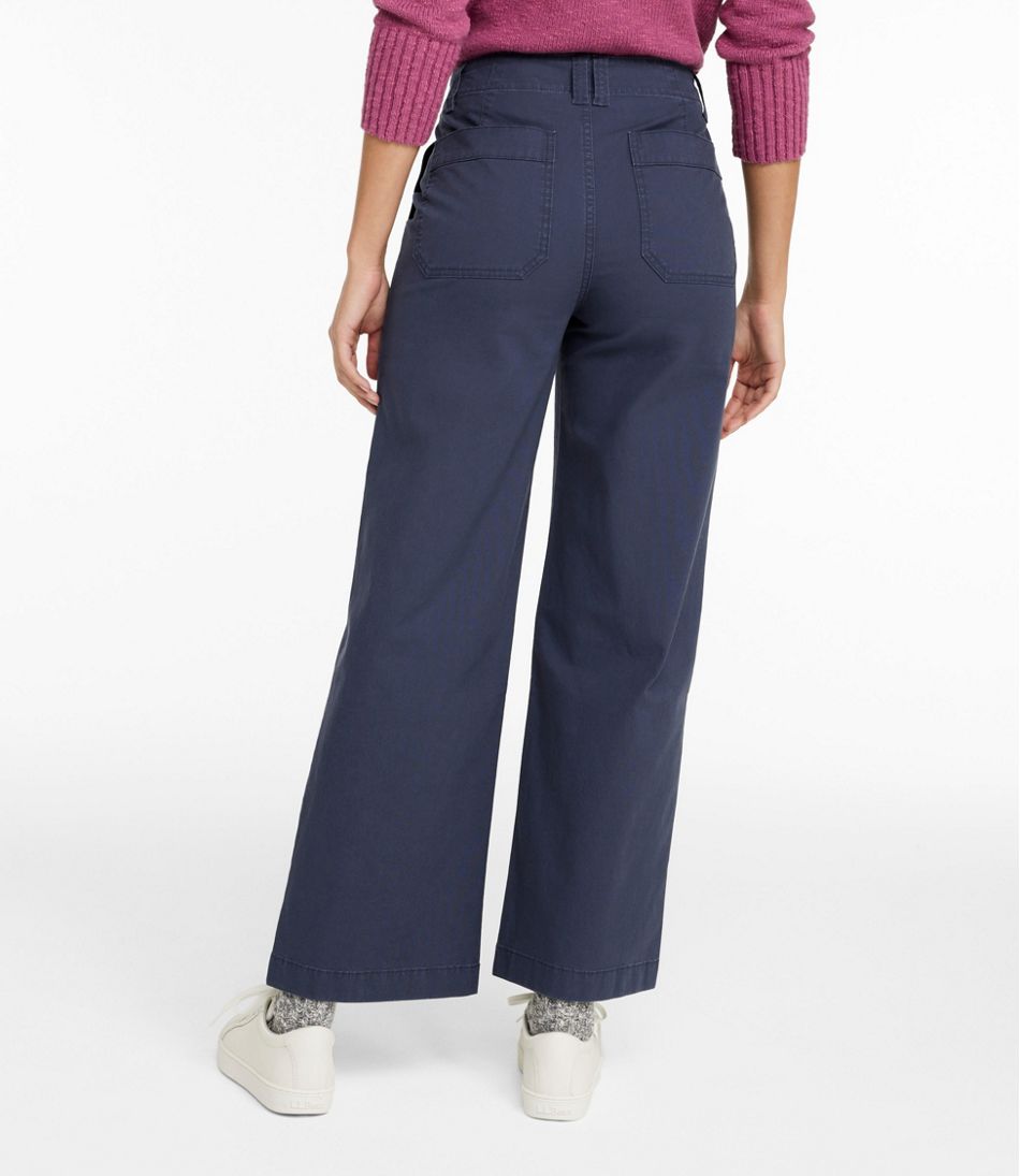 L.L.BeanWomen's 207 Vintage Cotton Canvas Pants, High-Rise Wide-Leg