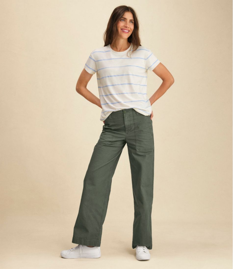 L.L.BeanWomen's 207 Vintage Cotton Canvas Pants, High-Rise Wide-Leg
